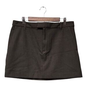 GAP Mini Skirt in Dark Olive Plaid With Zipper